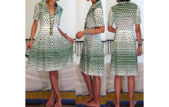 VINTAGE GEOMETRIC TRIANGLE HIPPIE BOHO DAY DRESS Image