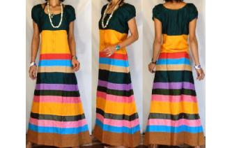 BOHO Vtg RARE EDWARDIAN SILK PATCH MAXI DRESS D46 Image