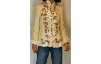 RARE Vtg LACE EMBROIDERE FAUX FUR MOISELLE COATS Image