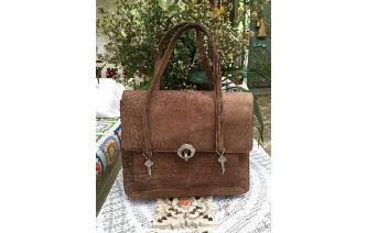 VINTAG ELEPHANT SKIN FLAP HAND BAG Image